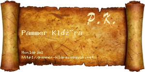 Pammer Klára névjegykártya