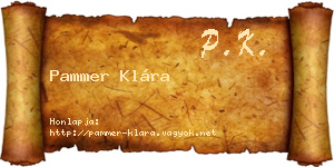 Pammer Klára névjegykártya
